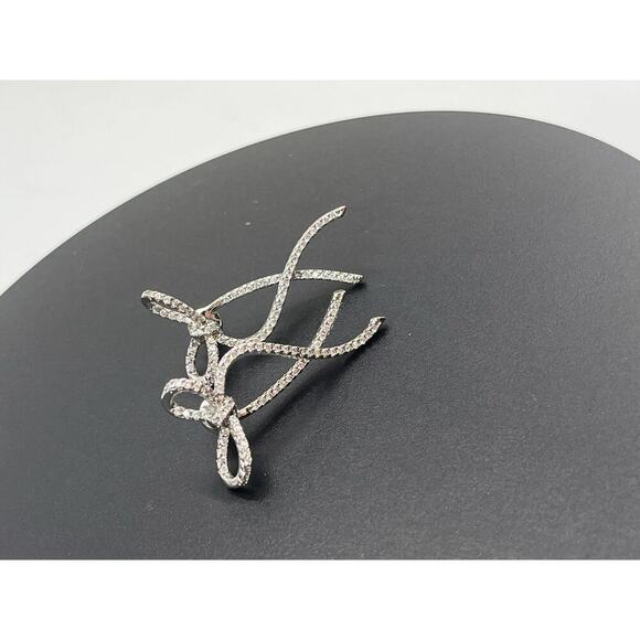 SHASHI Women's‎ Caroline Pave CZ Bow Front Back Elegant Modern Earrings - Picture 9 of 11